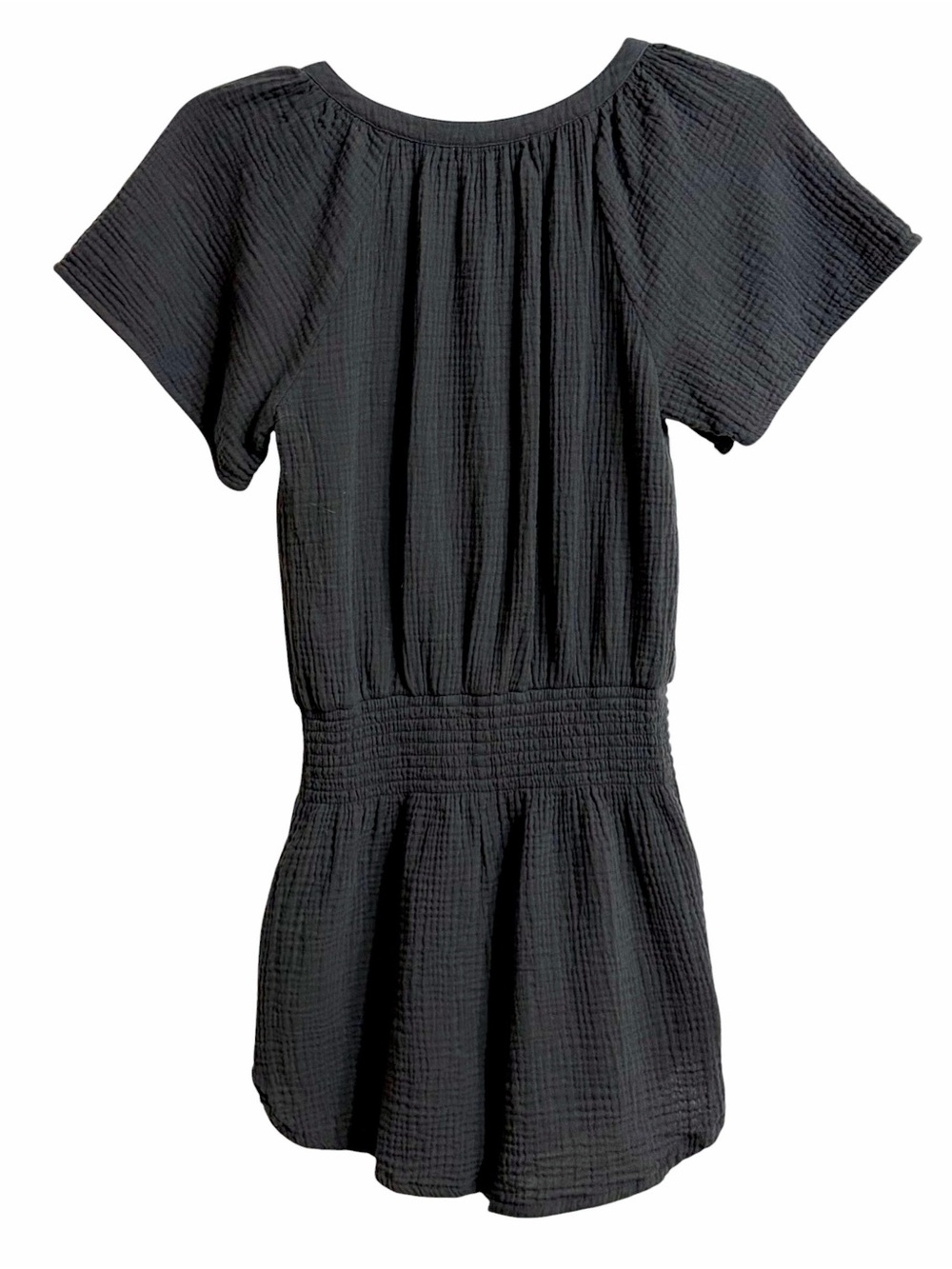 Marine Layer Bella Double Cloth Gauze Romper Women S Charcoal Coastal Beach Boho - Picture 4 of 8
